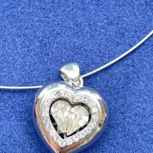 Crystal Heart necklace on silver chain